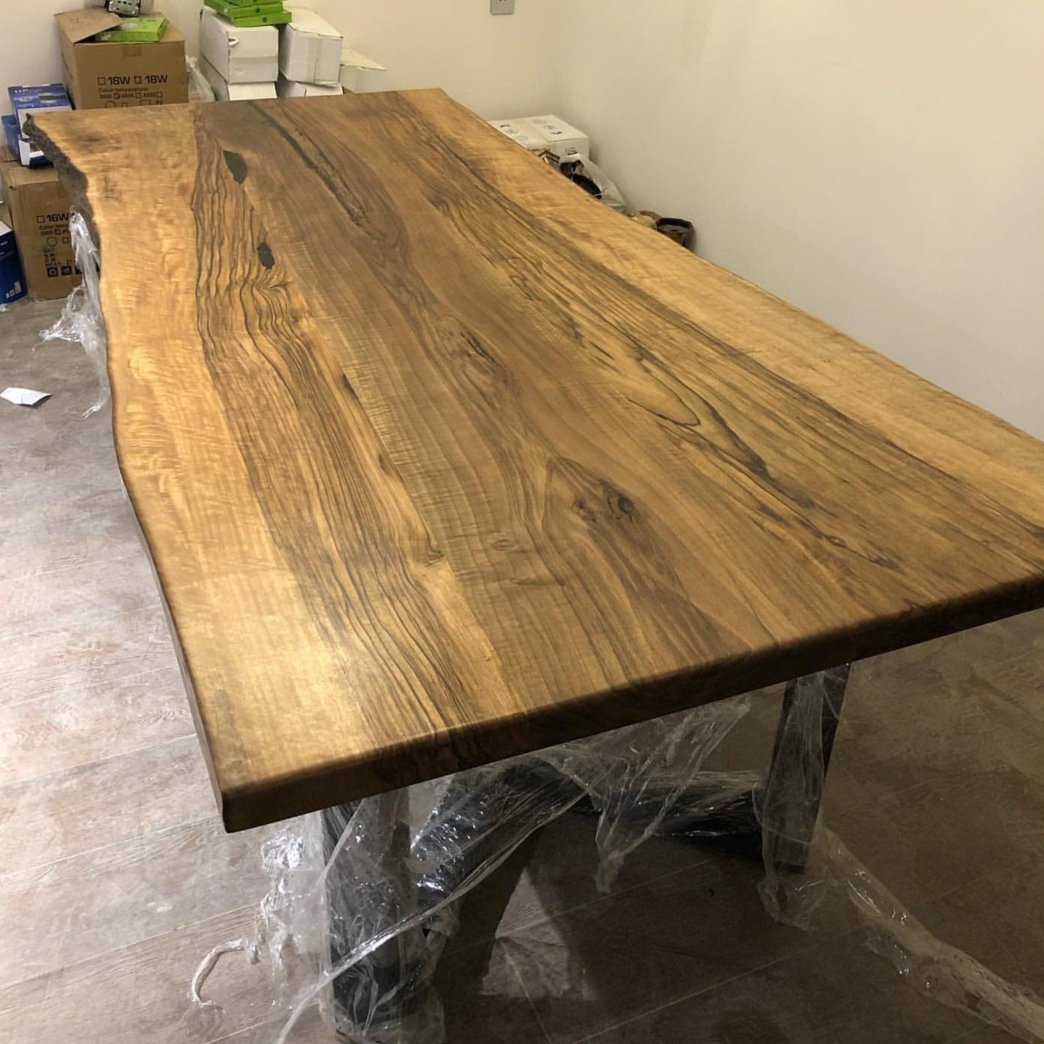 Dark Walnut Live Edge Table - Kitchen & Dining Room Tables - Iron's Custom Wood