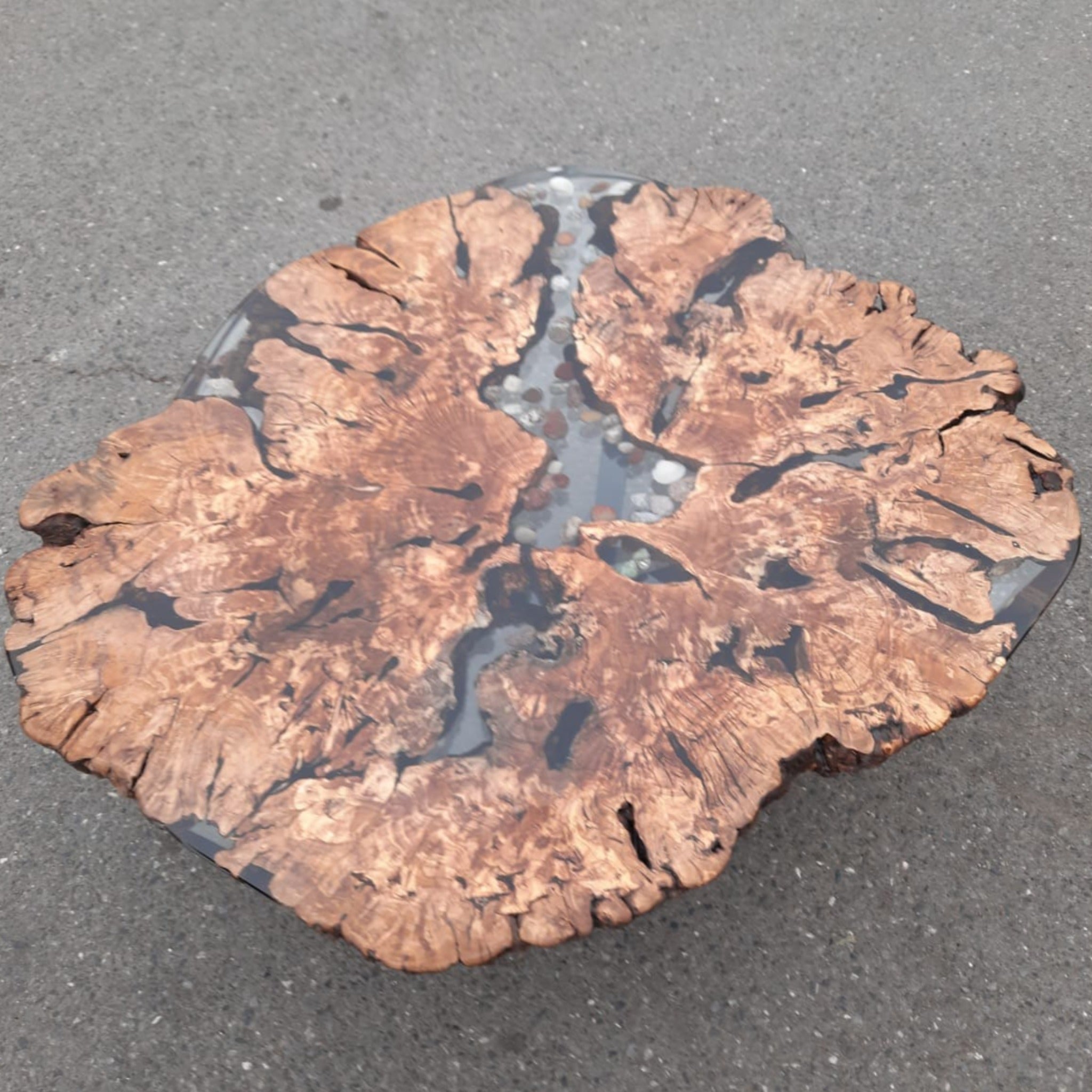 Epoxy River Rock Resin Coffee Table - Coffee table - Iron's Custom Wood