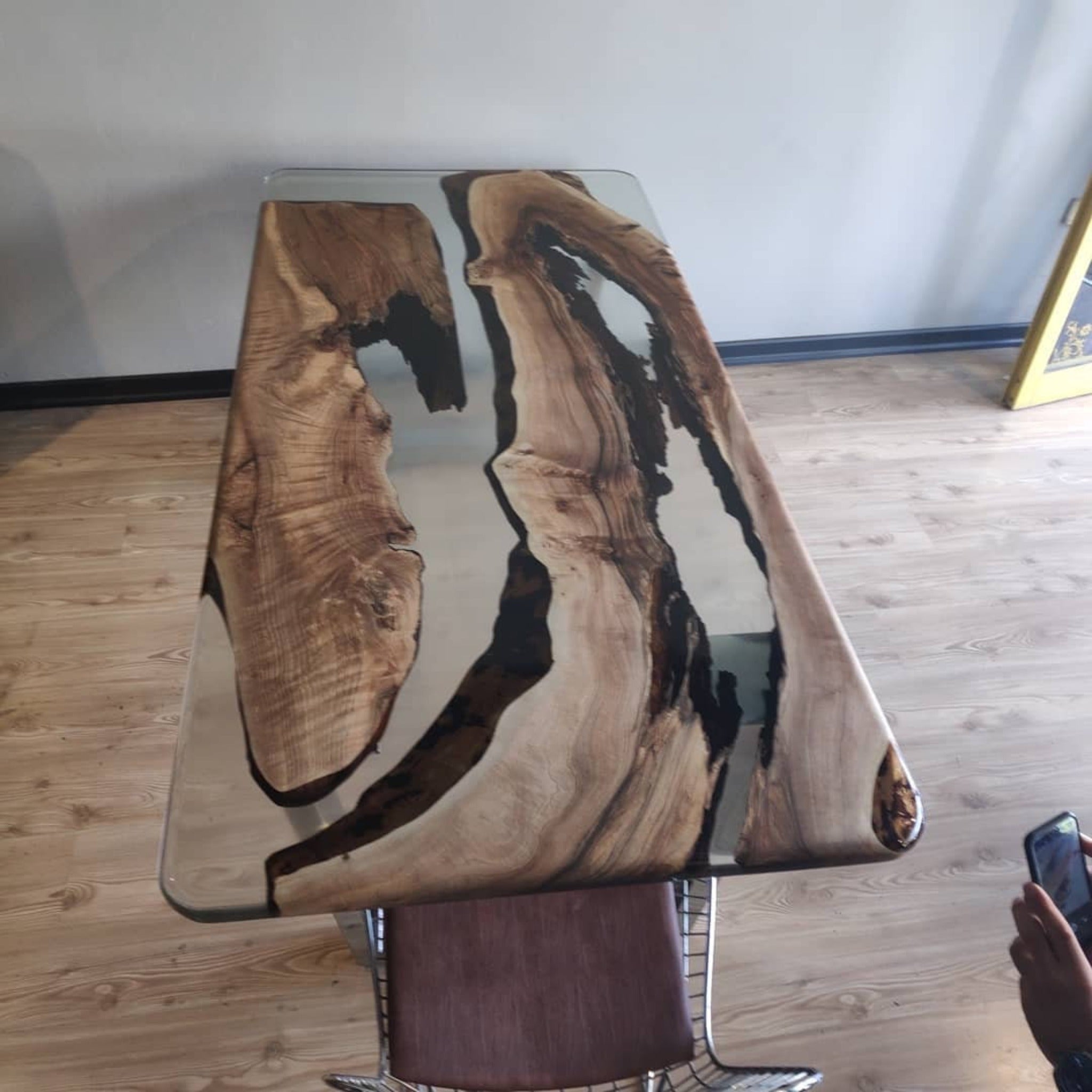 Epoxy Coffee Table with Clear Resin River