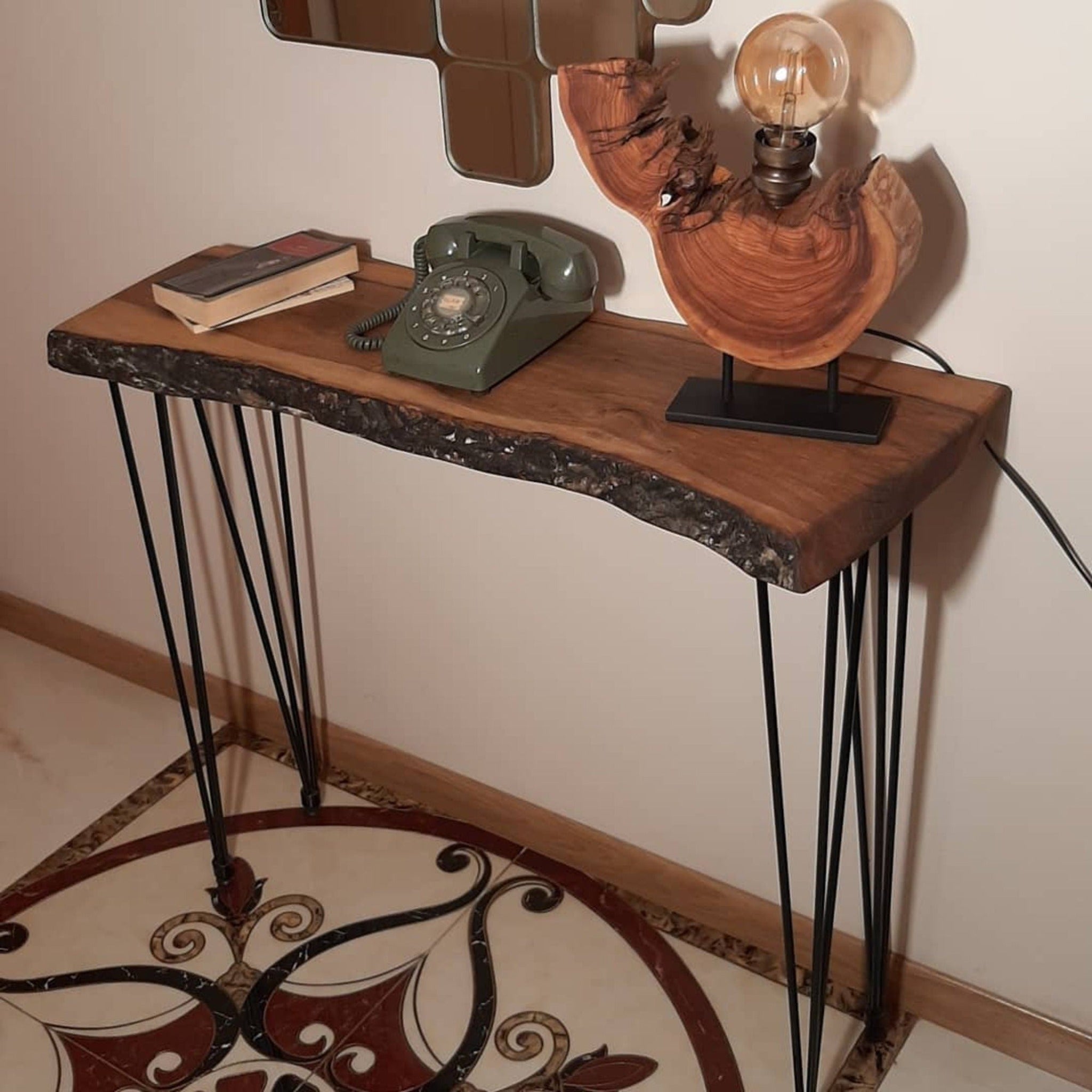 Wood Console Table Custom Live Edge Walnut