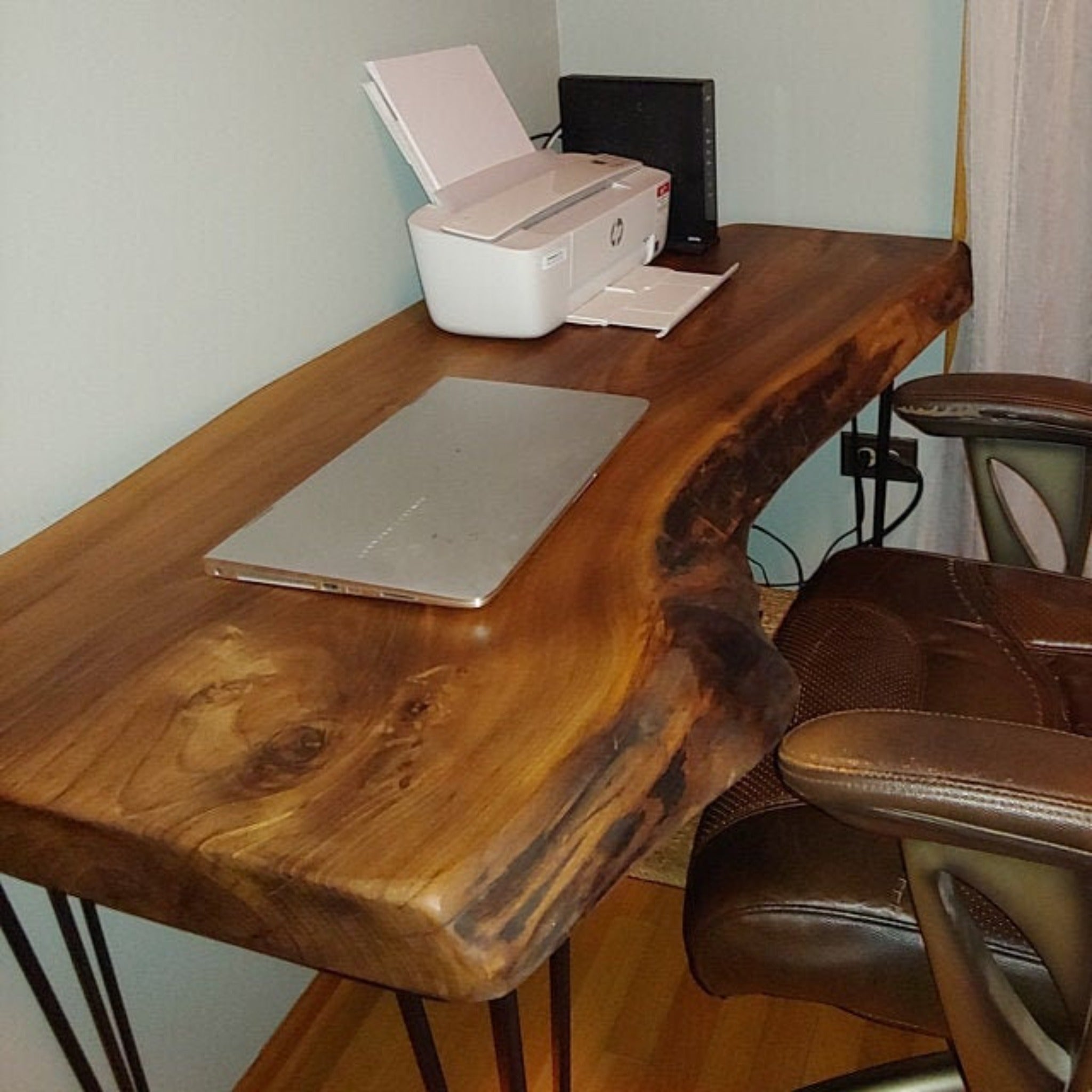 Walnut Computer Solid Wood Desk