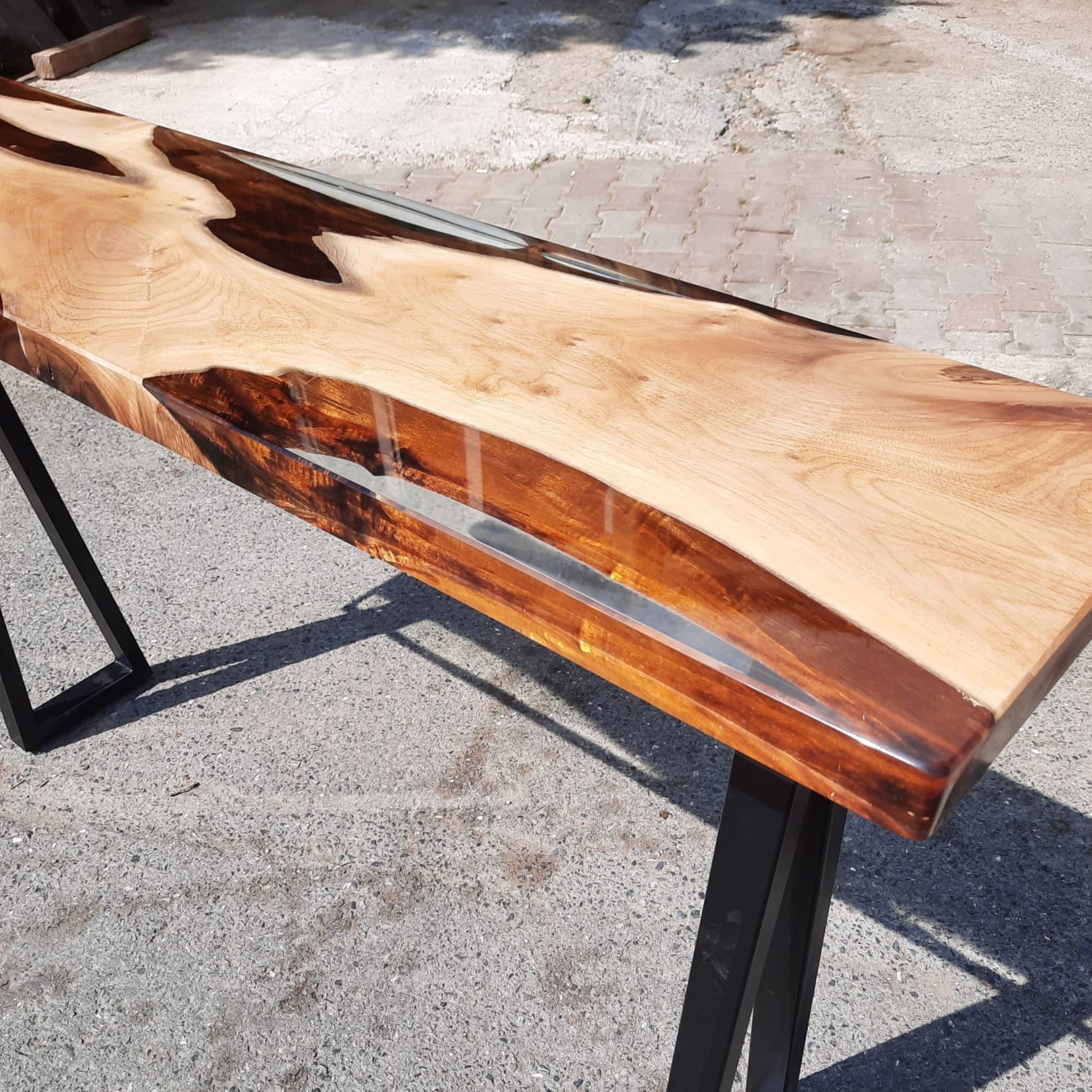 Walnut console table