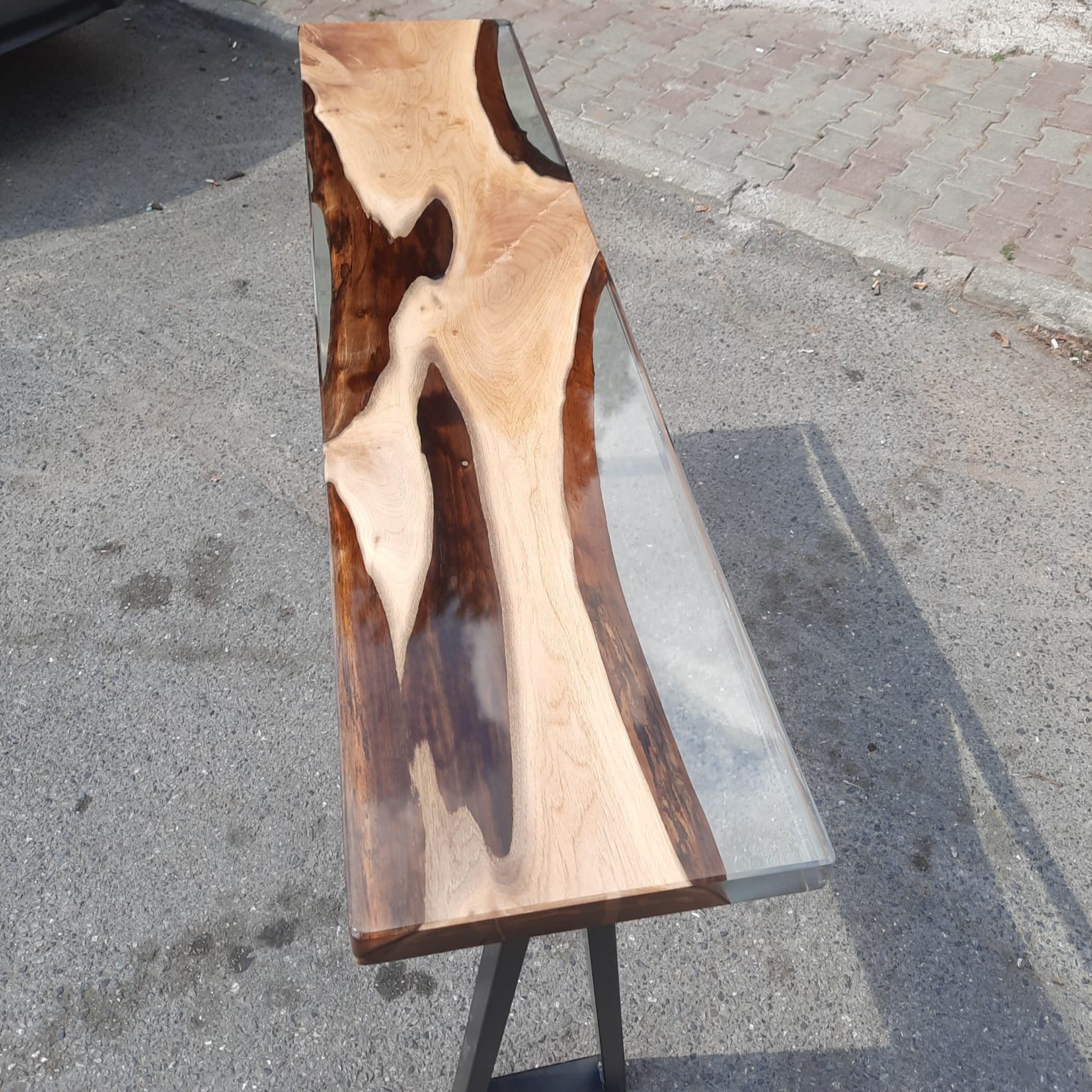 Walnut console table