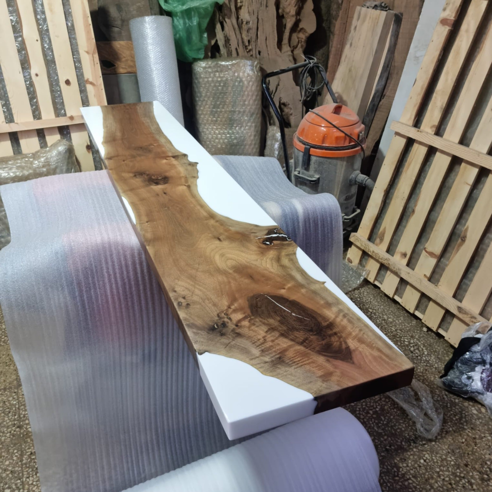 Walnut console table