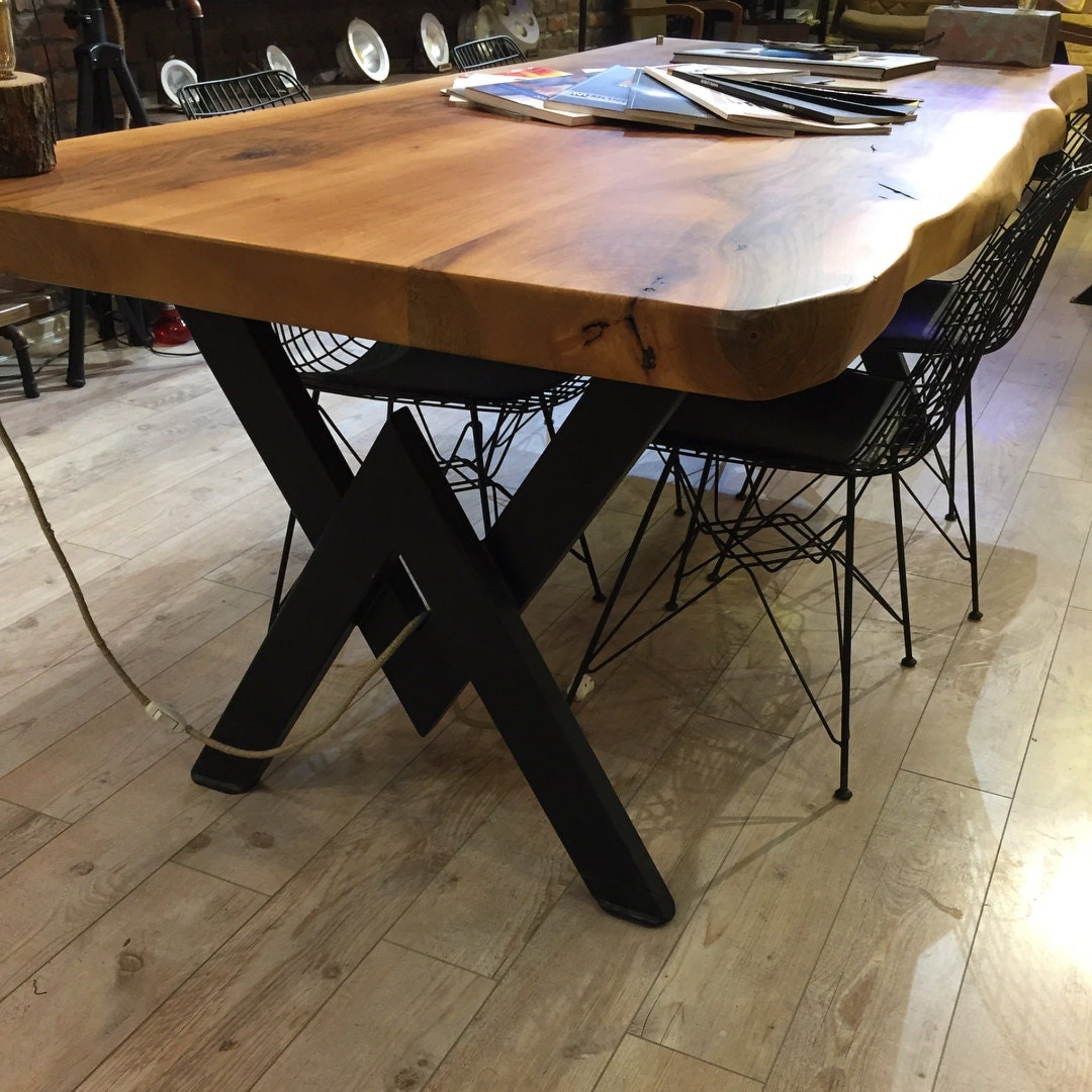 Live edge Black Walnut Table - Iron's Custom Wood