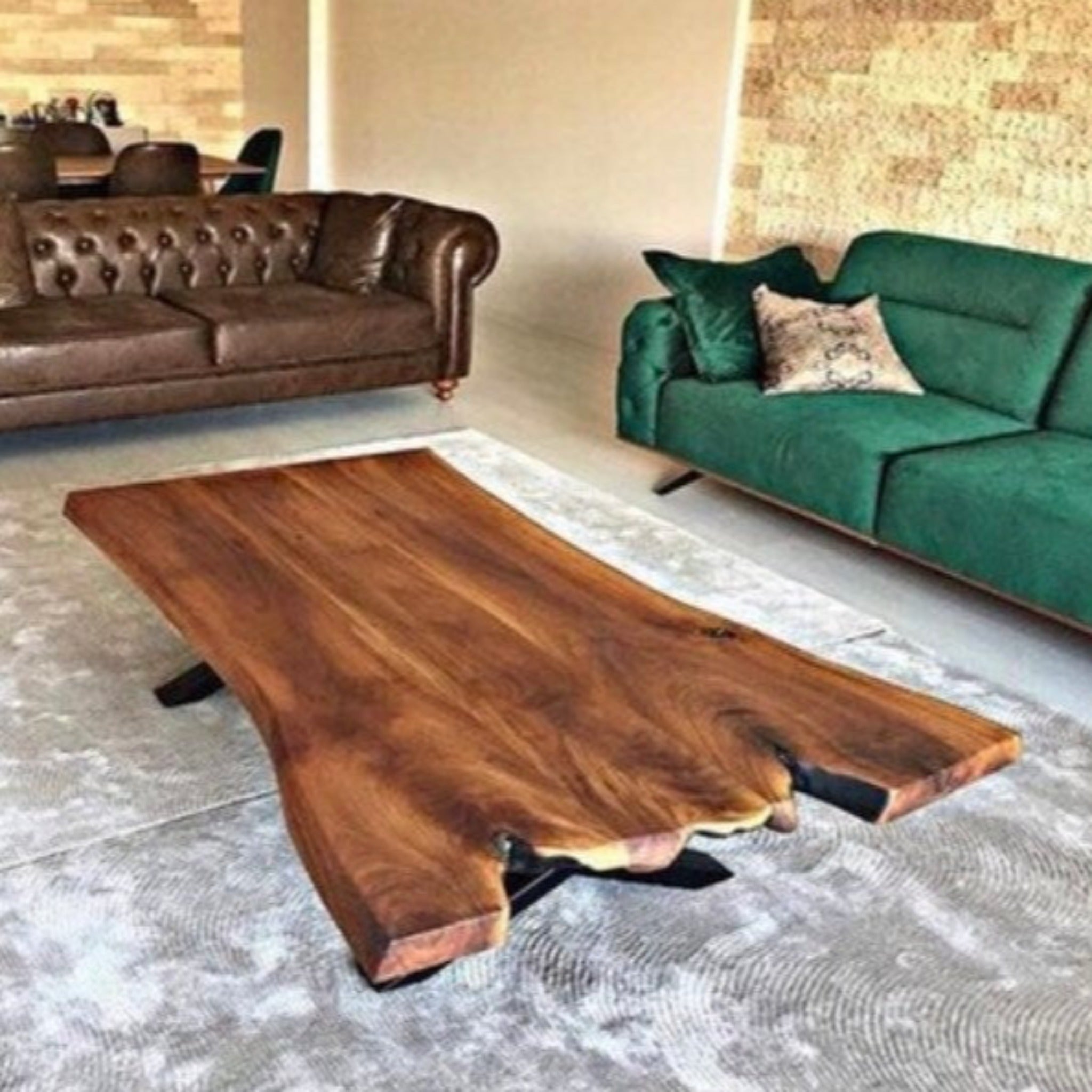 Live Edge Custom Solid Wooden End Coffee Table - Iron's Custom Wood