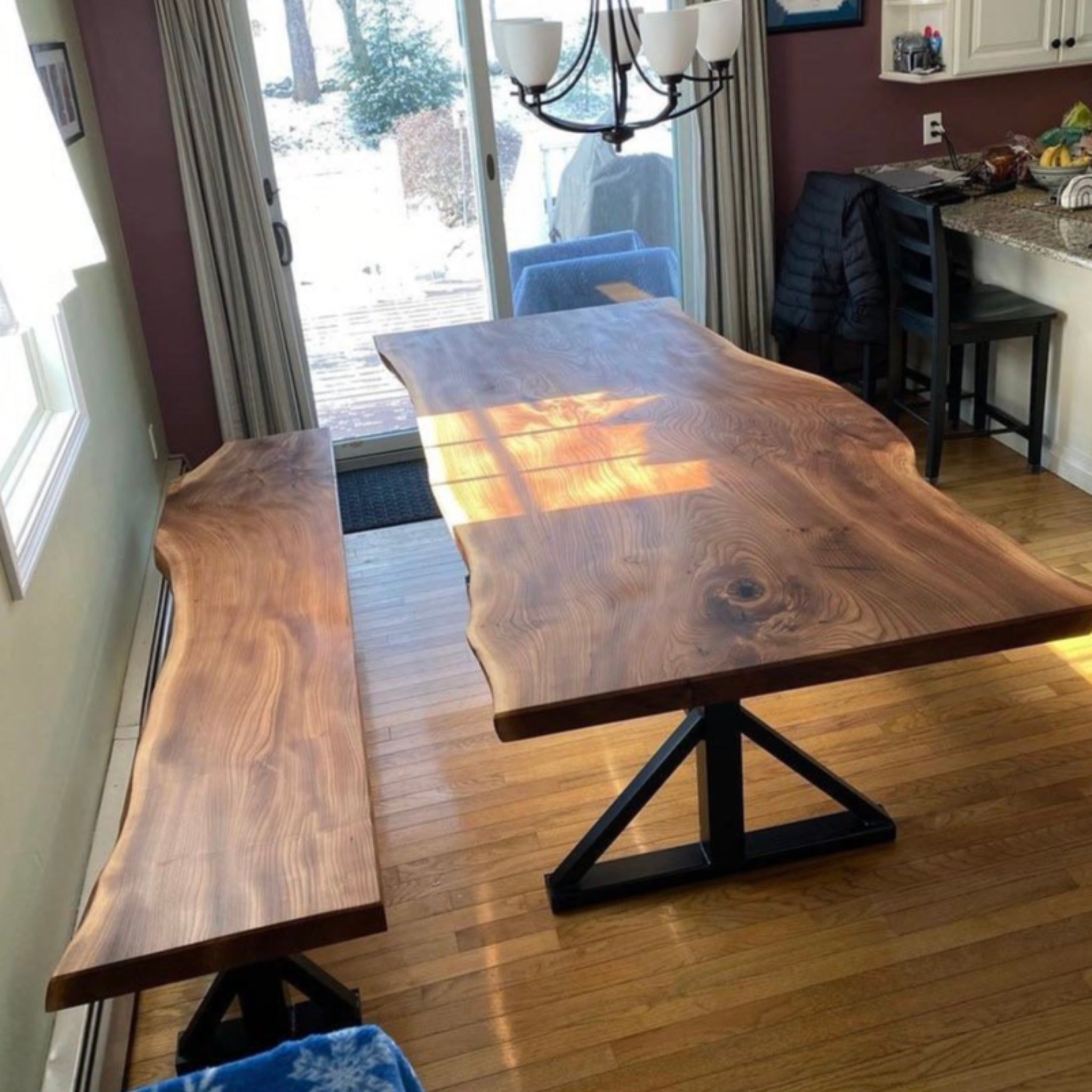 Live Edge Dining Table, Solid Wood Table - Solid live edge wood table - Iron's Custom Wood