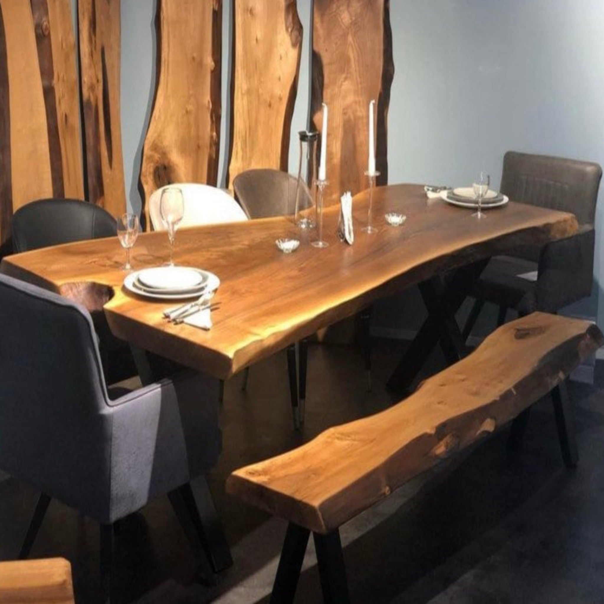 Live Edge Dining Table, Solid Wood Table - Solid live edge wood table - Iron's Custom Wood