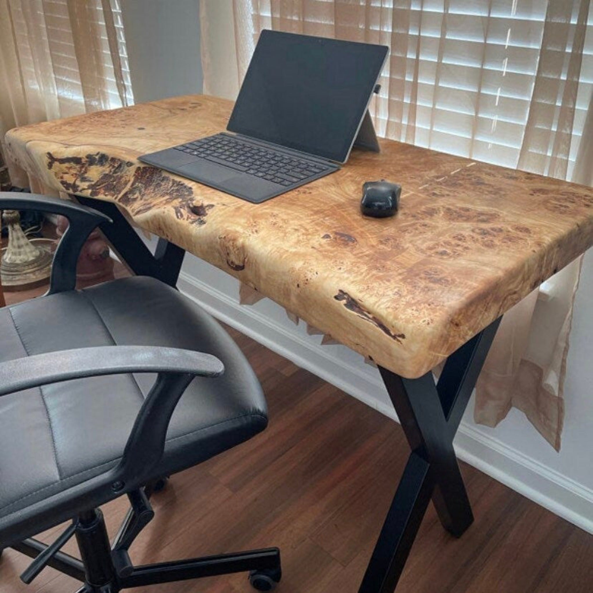 Live edge Wood Custom Office Desk - Iron's Custom Wood