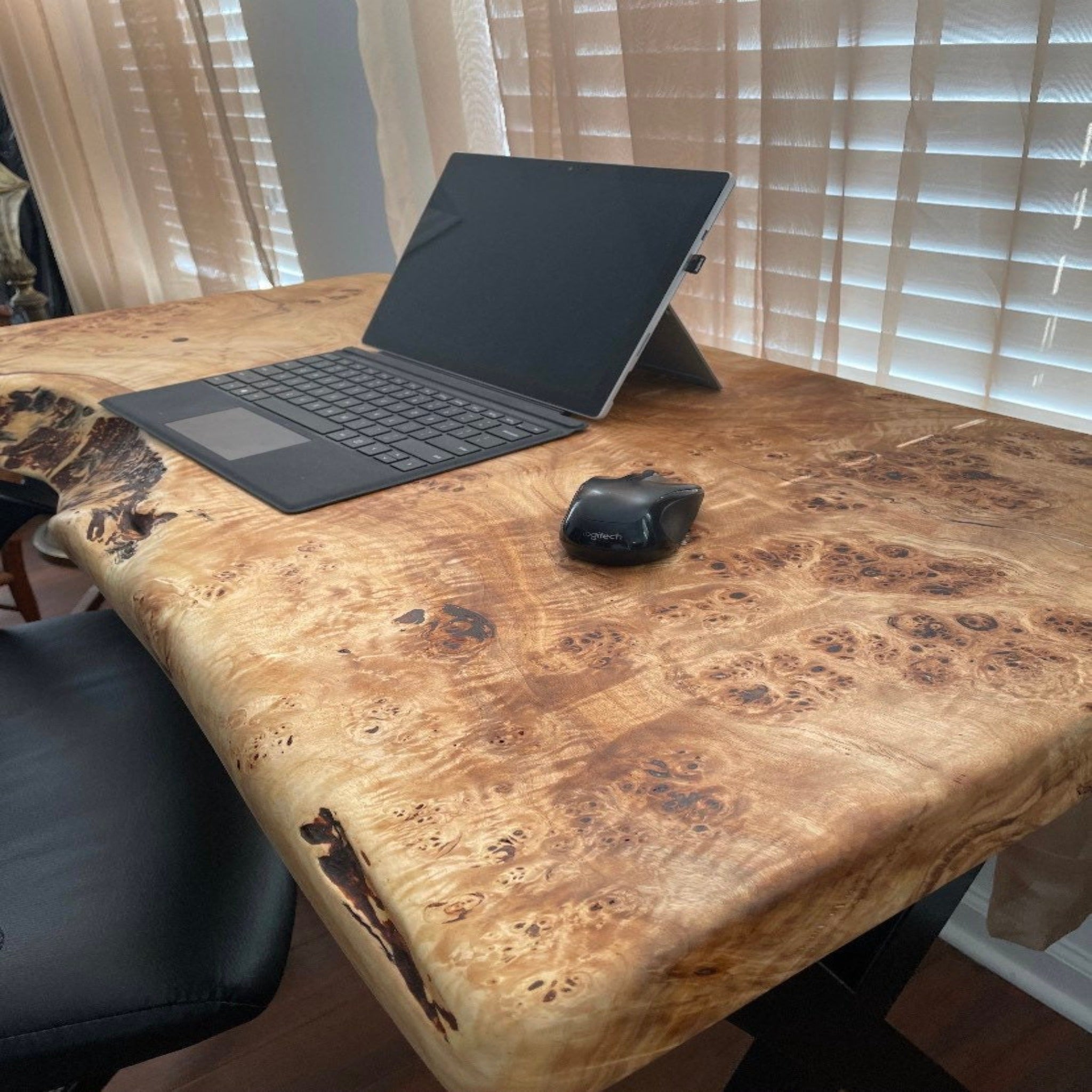 Live edge Wood Custom Office Desk - Iron's Custom Wood