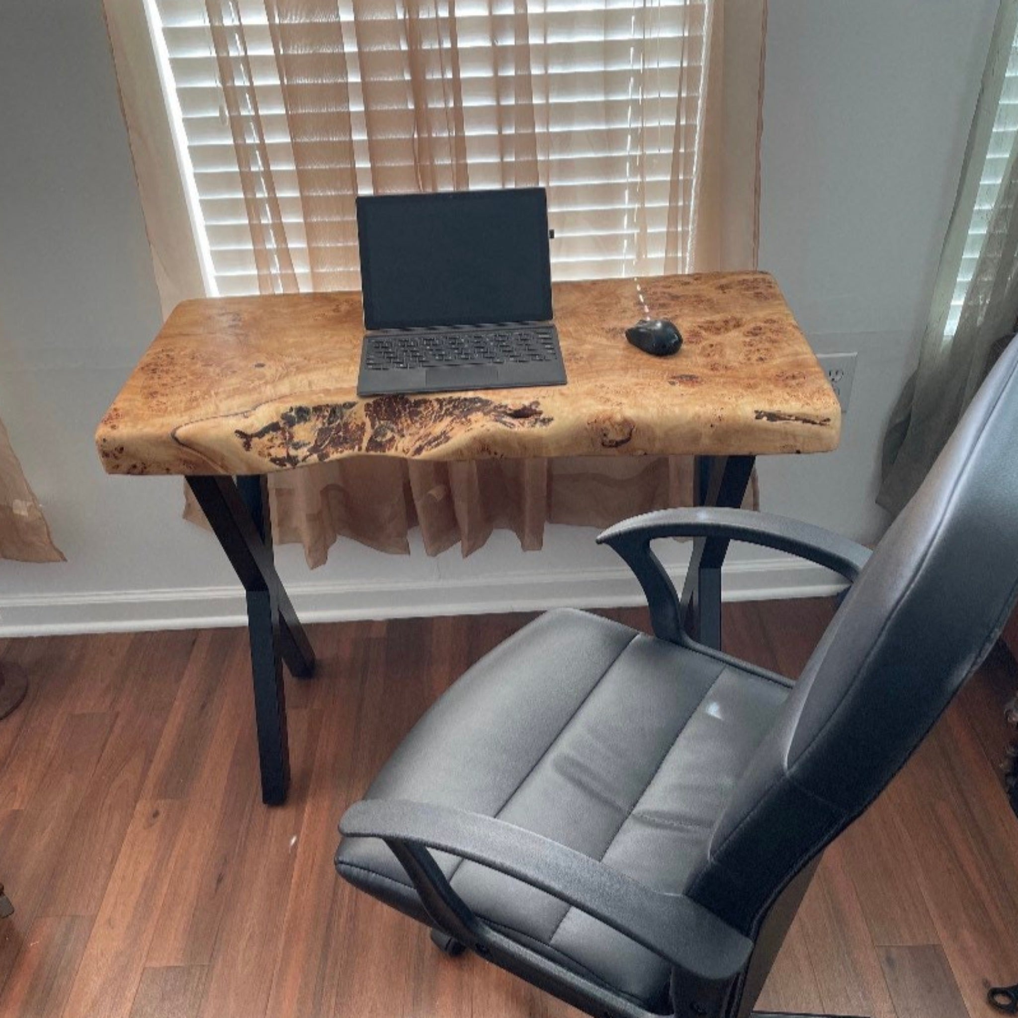 Live edge Wood Custom Office Desk - Iron's Custom Wood