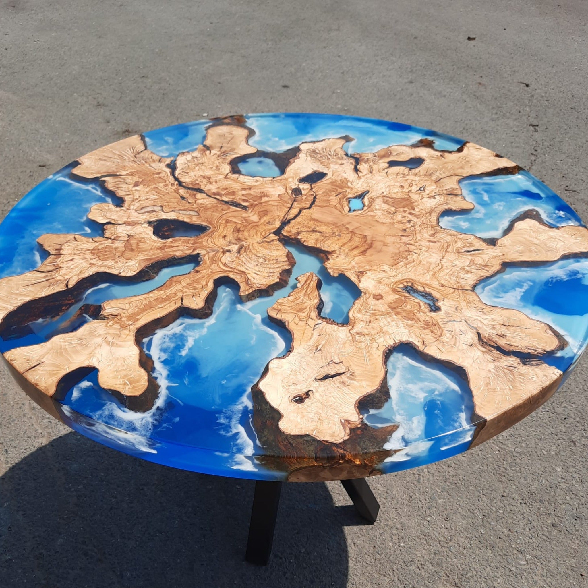 Ocean Epoxy Coffee Table - Iron's Custom Wood