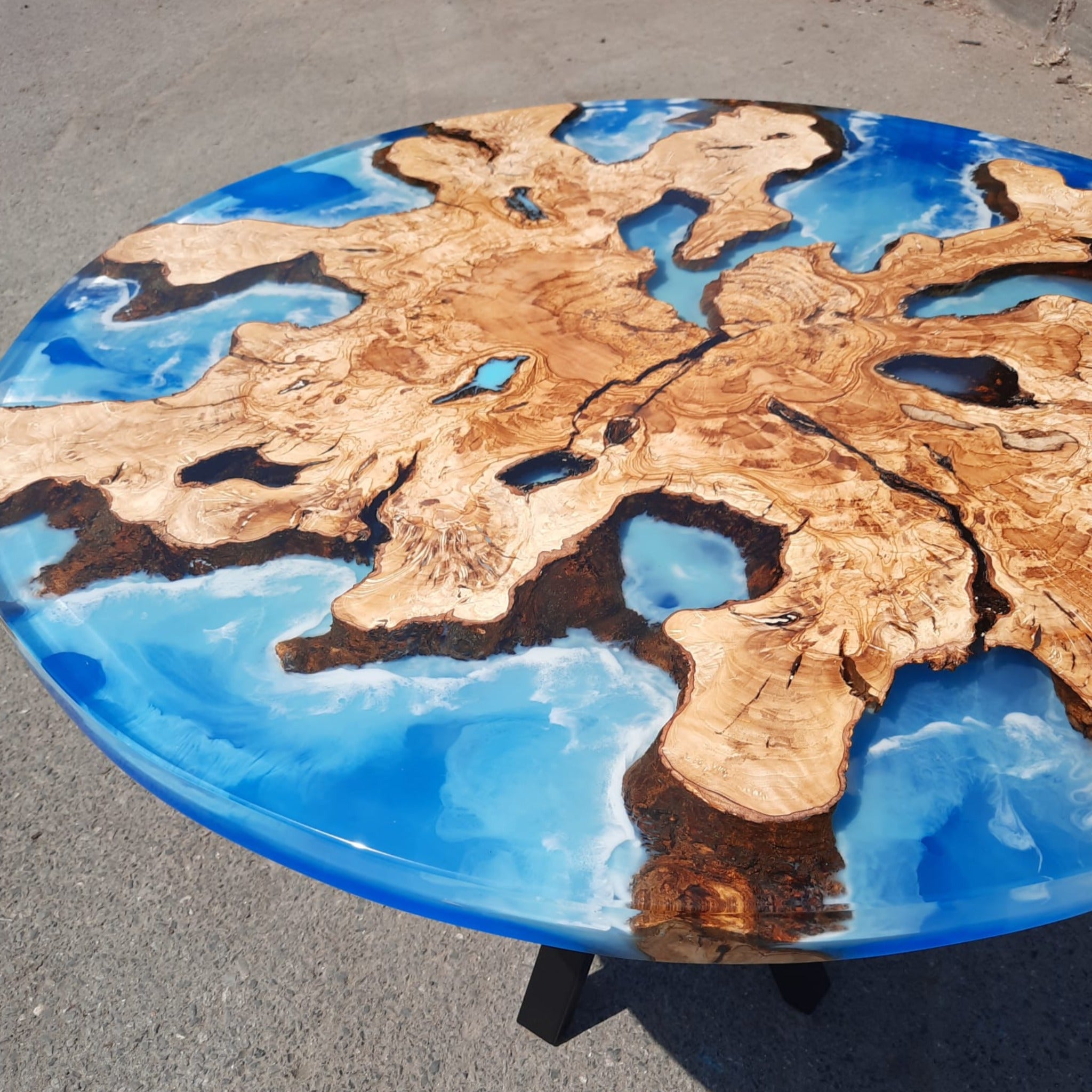 Ocean Epoxy Coffee Table - Iron's Custom Wood