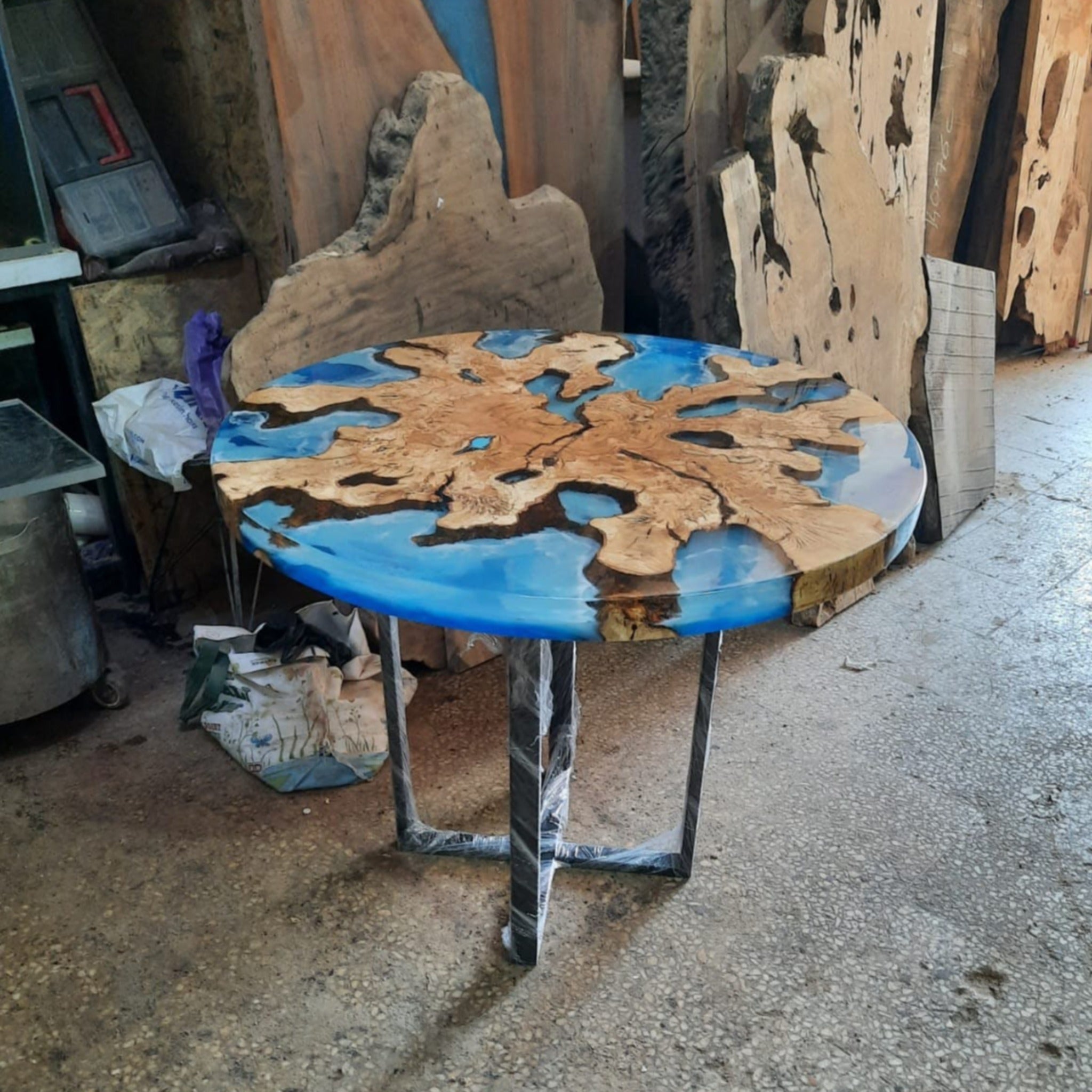 Ocean Epoxy Coffee Table - Iron's Custom Wood