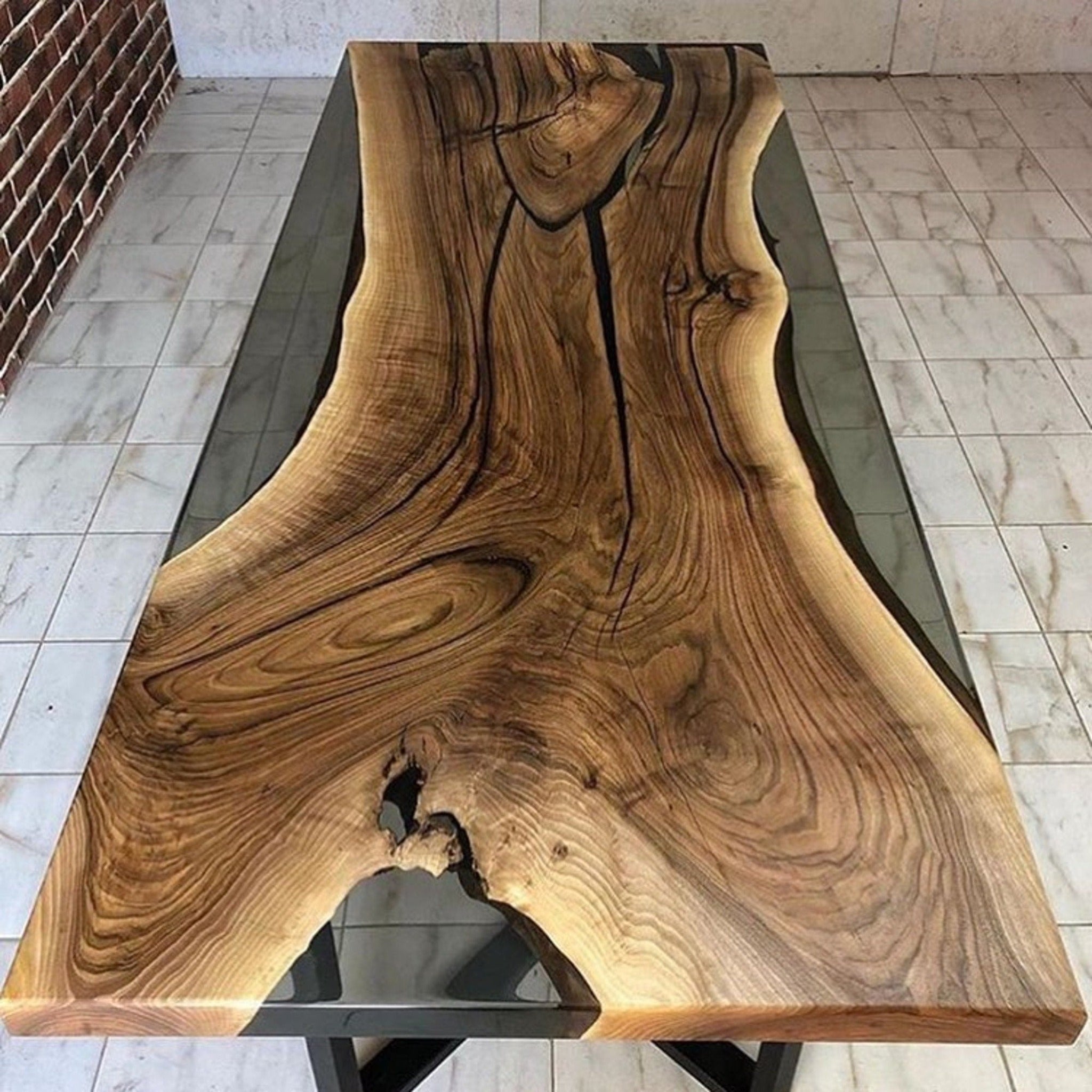 Smoke Epoxy Custom Resin Table - Iron's Custom Wood