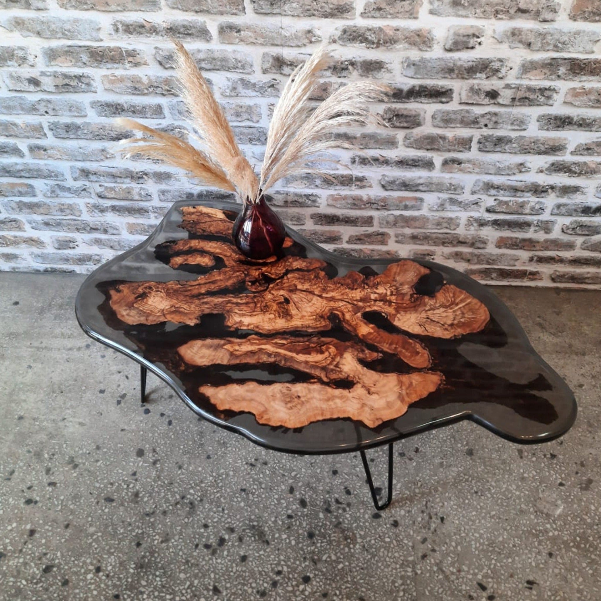 Smoke Epoxy Resin Coffee Table - Coffee table - Iron's Custom Wood