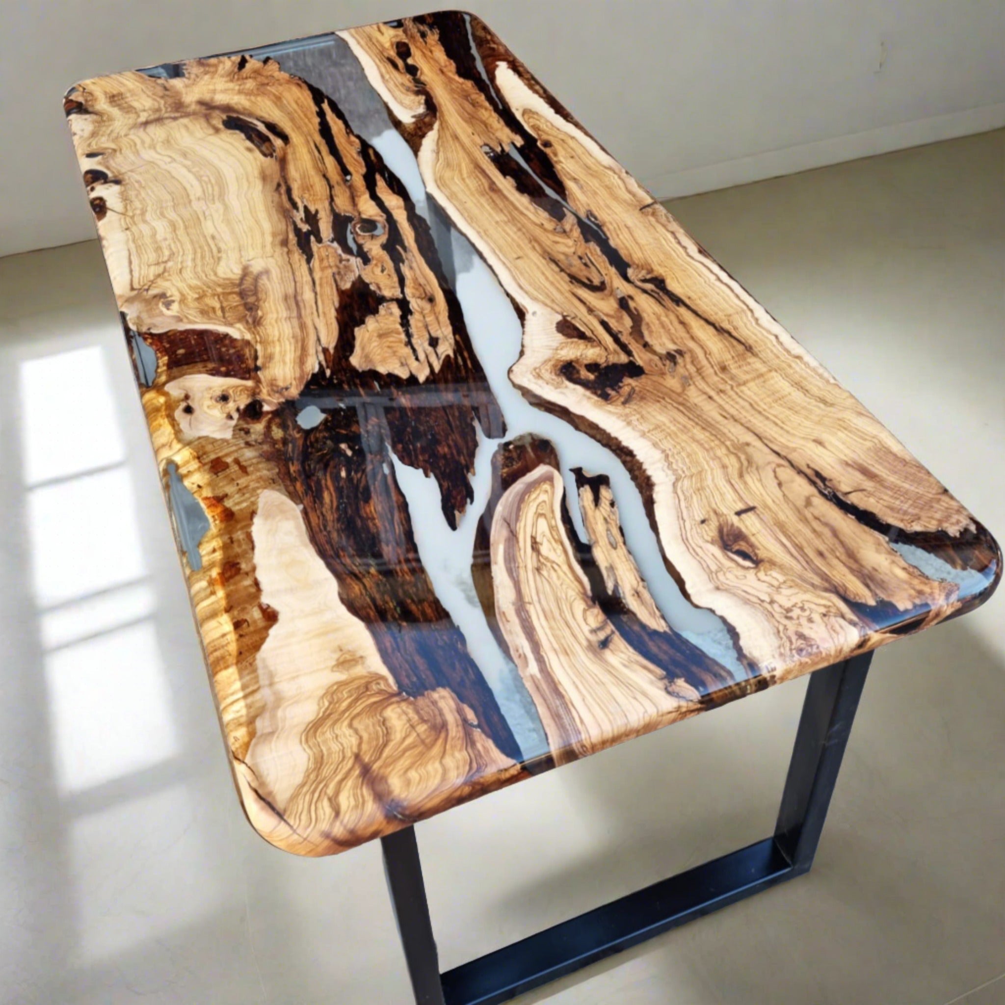 Ultra Clear Epoxy Table - Iron's Custom Wood