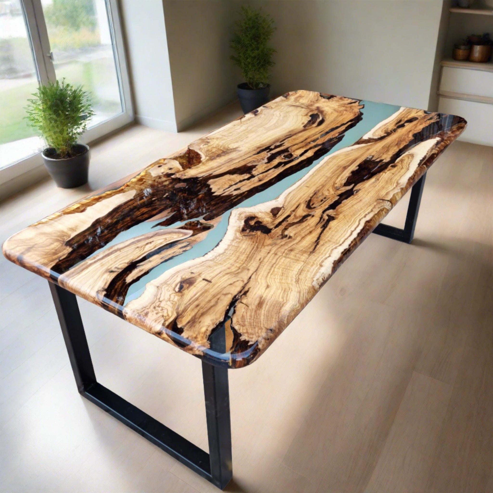 Ultra Clear Epoxy Table - Iron's Custom Wood