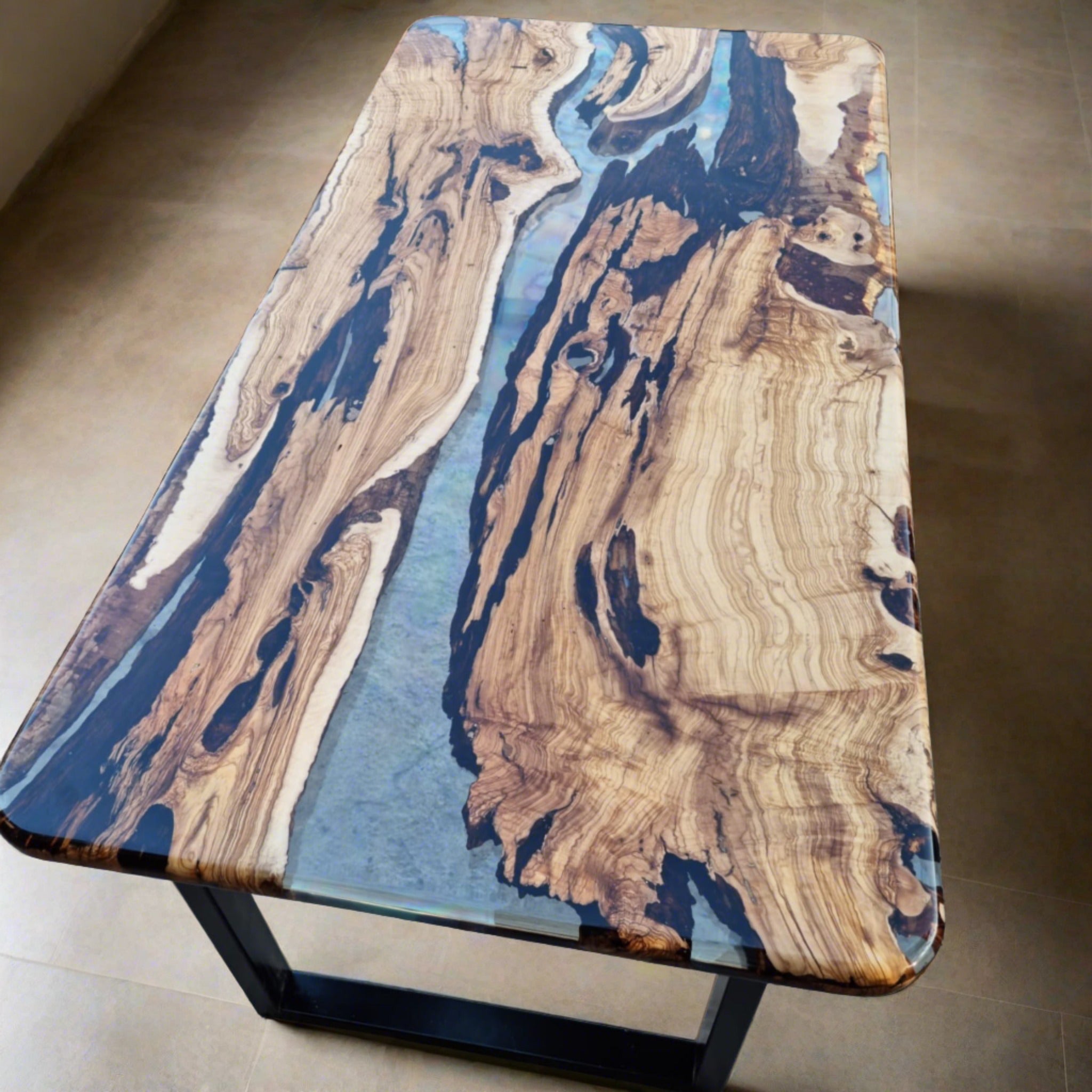 Ultra Clear Epoxy Table - Iron's Custom Wood