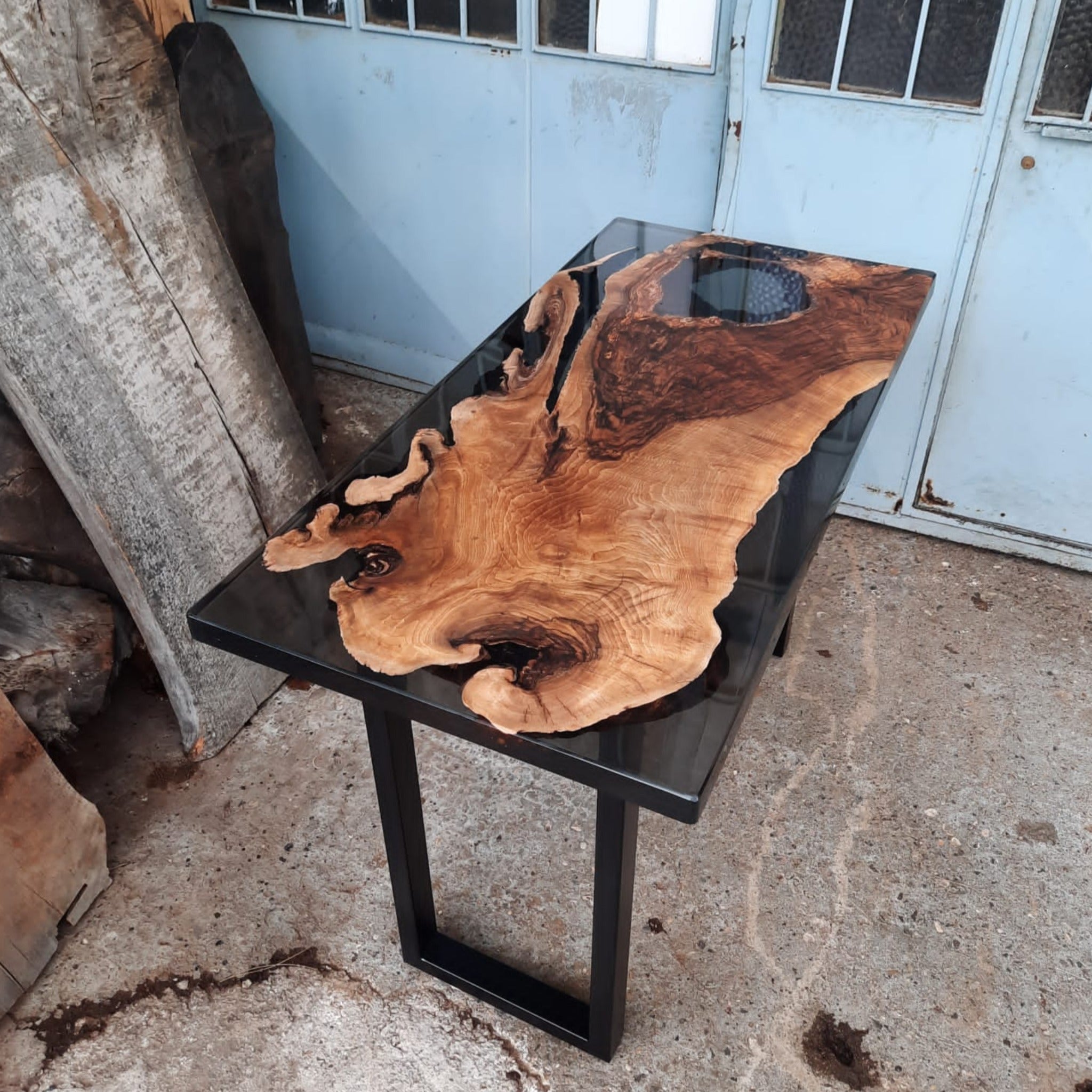 Walnut Epoxy desk Custom Epoxy Resin Table - Iron's Custom Wood