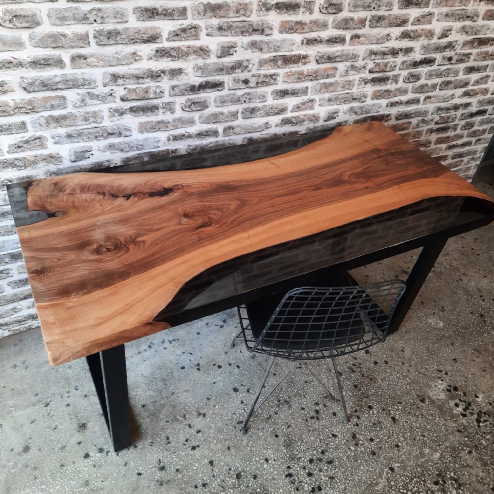 Walnut Epoxy desk Custom Epoxy Resin Table - Iron's Custom Wood