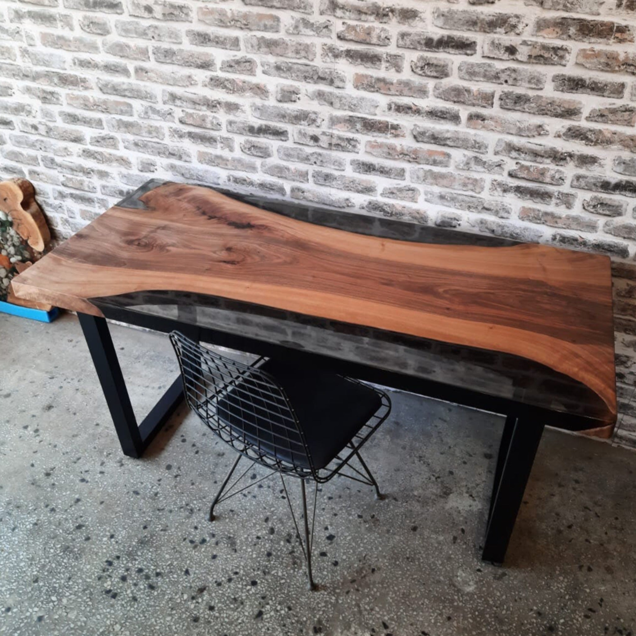 Walnut Epoxy desk Custom Epoxy Resin Table - Iron's Custom Wood