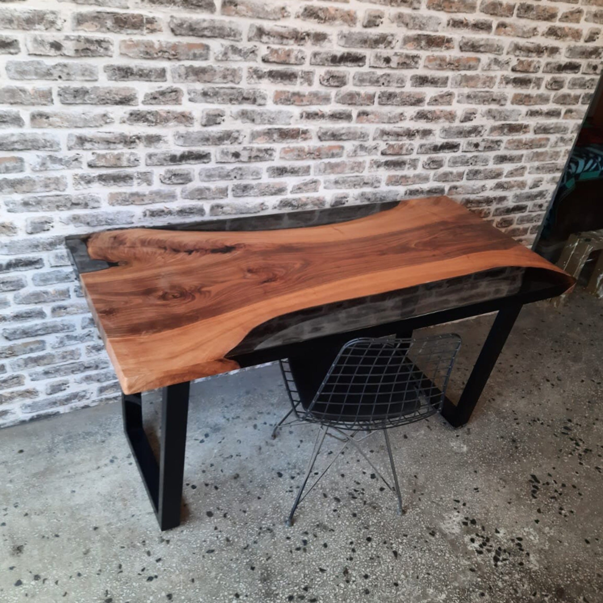 Walnut Epoxy desk Custom Epoxy Resin Table - Iron's Custom Wood